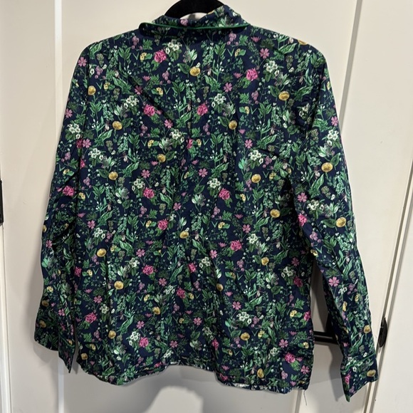 J Crew Floral Pajama Top Button Close EUC - Picture 6 of 9